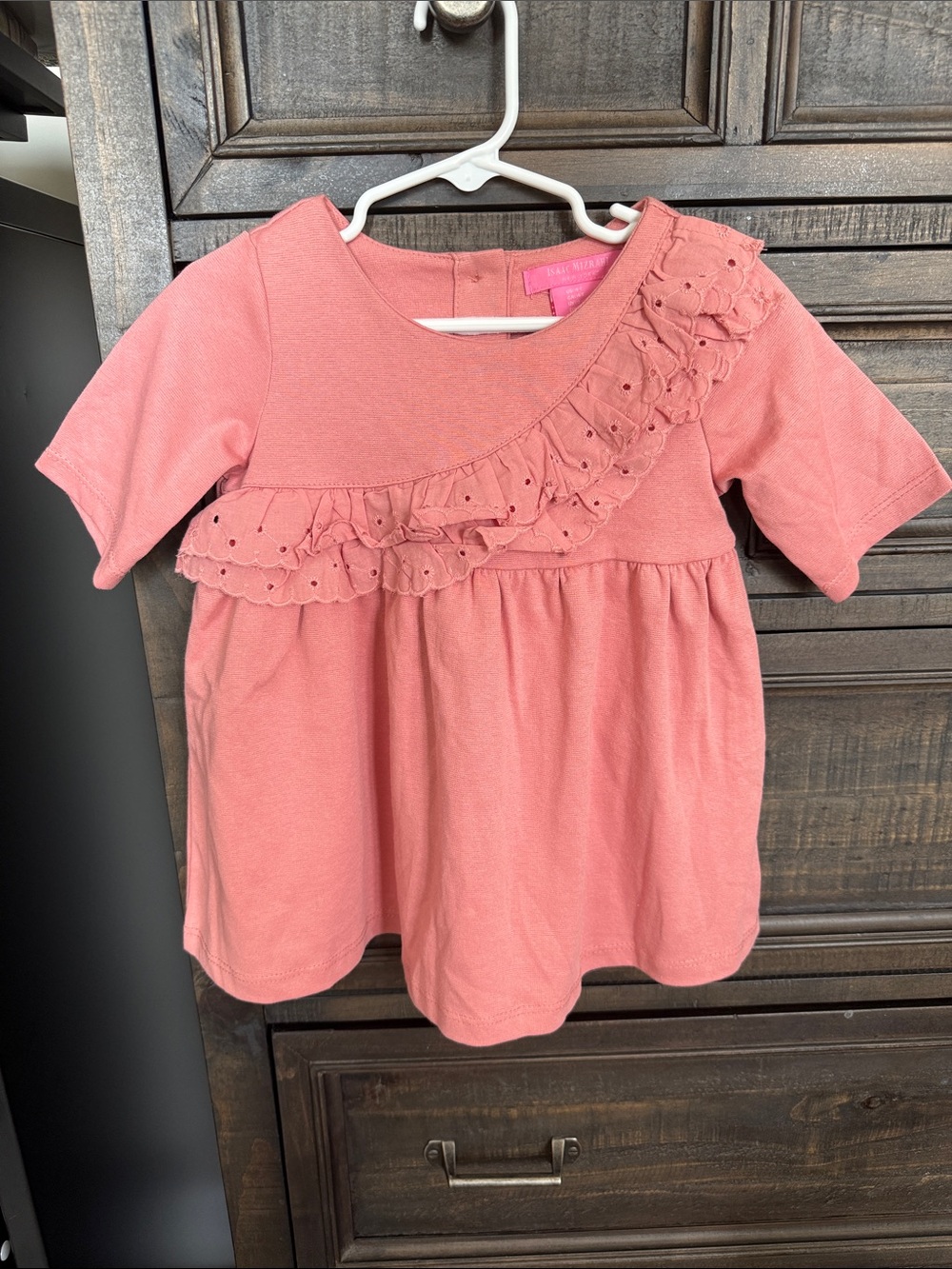 Isaac Mizrahi New York Girls Pink Ruffle Eyelet Top 4T